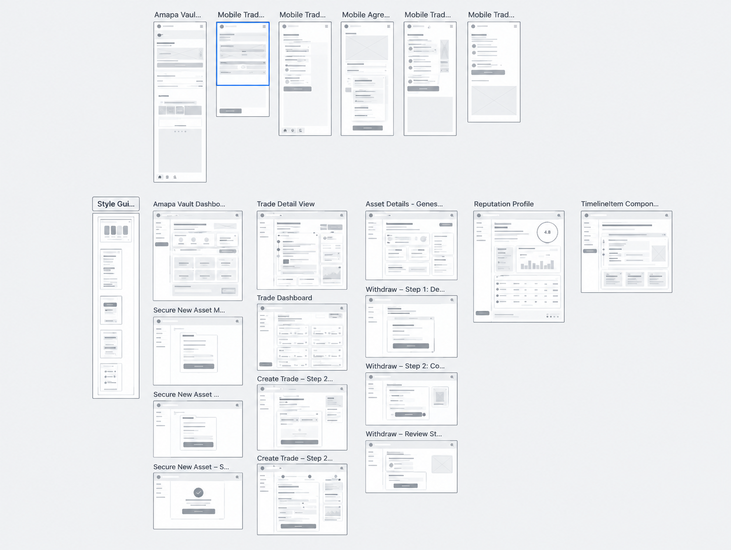 Amana wireframes